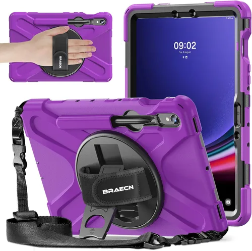 Miniatura 12 de BRAECNstock Funda para Samsung Galaxy Tab S10 Lite/ S10 FE/ S9 FE/ S9/ S8/ S7 5G Funda de 10.9"/11", Funda Protectora a Prueba de Golpes con Soporte