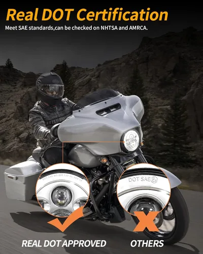 Miniatura 3 de XPCTD Kit de faros delanteros LED de 7 pulgadas para Street Glide Road King Electra Glide Ultra Classic Fat Boy Tri Cvo Heritage Softail Slim Delux