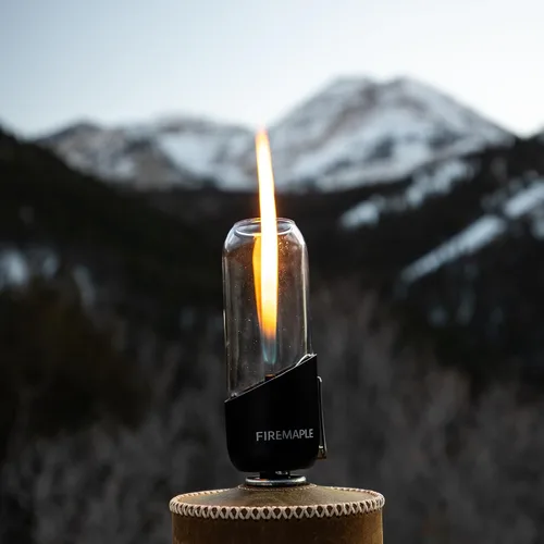 Miniatura 3 de Fire-Maple Farol naranja para acampar de vidrio, acero y aluminio Recipiente de combustible de propano o isobutano hermosas luces No necesita