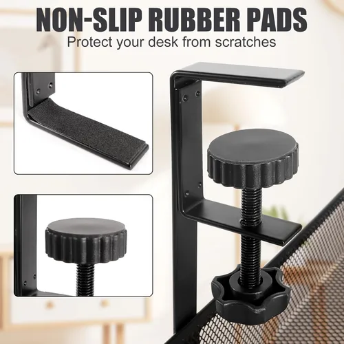 Miniatura 3 de Organizador de cables para debajo del escritorio, 26 pulgadas, organizador de cables de metal, sin taladro, organizador de cables para escritorio