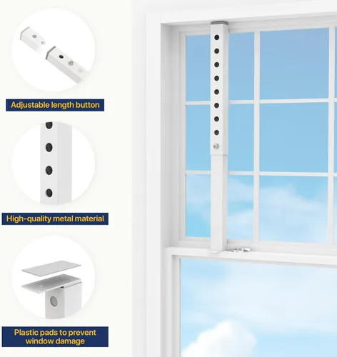 Miniatura 3 de ZhouDaShu Barra corta de bloqueo de ventana ajustable de 4 piezas, barras de seguridad de CA para seguridad infantil, topes de ventana para pequeñas