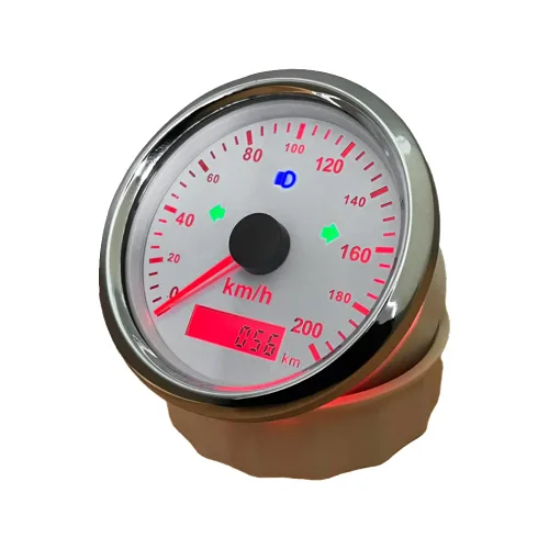 ELING Kit auto del velocímetro de GPS de la motocicleta del odómetro 0.0-124.3 mi/h del odómetro ajustable los 85MM con la luz trasera Blanco y