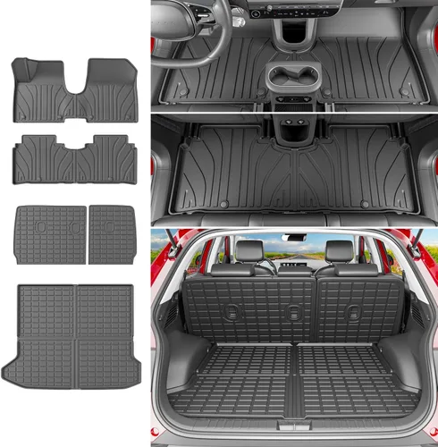 Miniatura 34 de powoq Tapete de suelo compatible con Honda Pilot 2016-2022 con alfombrilla de respaldo, forro de carga de repuesto para accesorios Honda Pilot