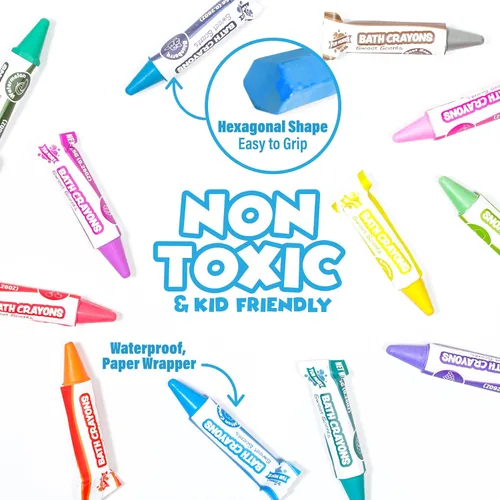 Miniatura 4 de Tub Works® Crayones de baño con aromas dulces Smooth™, juguete de baño, 12 unidades Crayones de baño no tóxicos y lavables para niños pequeños