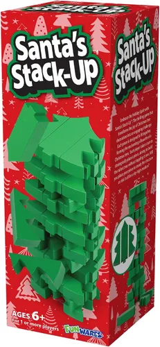 Miniatura 8 de Funwares Árbol de Navidad Apilable, Juego de Apilamiento de Bloques de Madera, Torre Tambaleante, Diversión Familiar y de Fiesta, Niños y Adultos