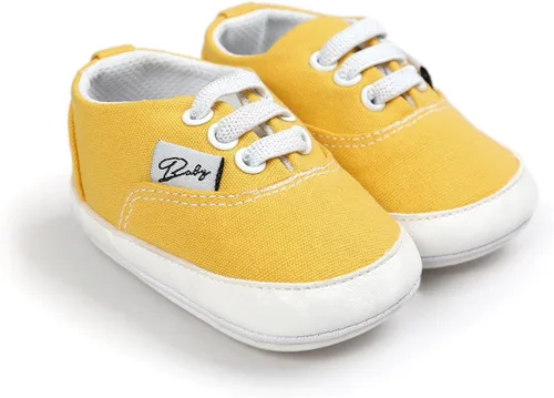 Miniatura 3 de Tenis unisex de lona para bebés y niñas suela de goma suave tobillo alto zapatos de cuna para niños pequeños para primeros caminos