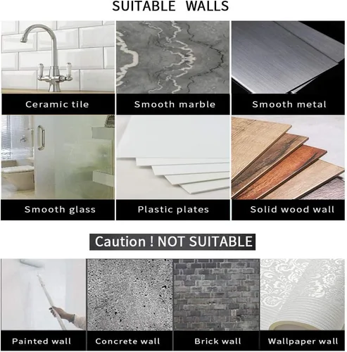 Miniatura 6 de YIGII Ganchos adhesivos para toallas, ganchos de pared negros para baño y cocina, ganchos resistentes, paquete de 4, acero inoxidable