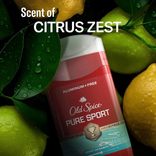 Miniatura 8 de Old Spice Desodorante sin aluminio para hombres, protección contra el olor 24/7, frescura y aroma duradero 24/7, aroma Pure Sport con esencia