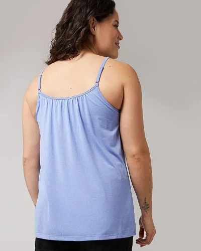 Miniatura 6 de 32 DEGREES Camiseta de tirantes para mujer, drapeada, con copa integrada