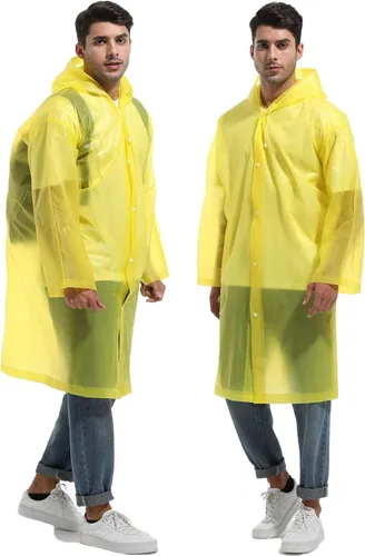 Miniatura 89 de 2 abrigos de lluvia de Borogo para adultos, chaquetas de lluvia reutilizables para hombres y mujeres