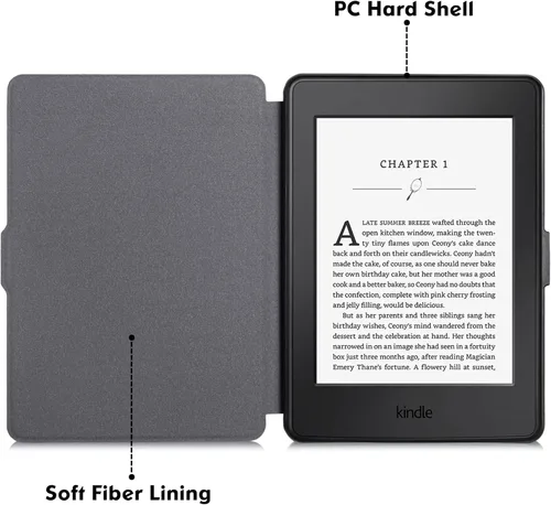 Miniatura 5 de Funda delgada para Kindle Paperwhite de 5ª/6ª/7ª generación antes de 2018 (versión 2012-2017, modelo EY21 y DP75SDI) – Funda protectora de piel Negro
