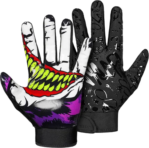 Miniatura 9 de SLEEFS Guantes receptores de fútbol [1 par] – Antideslizantes, agarre de silicona pegajosa – Tallas para jóvenes y adultos