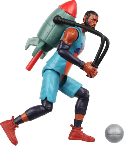Miniatura 7 de Space Jam: A New Legacy - Figura de acción de basquetbolista de 5 pulgadas de Lebron James con propulsor de cohete ACME 4000