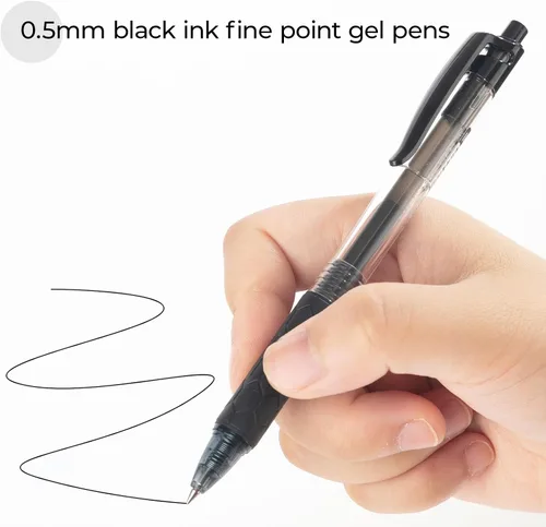 Miniatura 3 de M&G 12 bolígrafos de gel retráctiles, punta fina de 0.020 in, escritura suave con agarre antideslizante y gran capacidad, bolígrafos de tinta de gel
