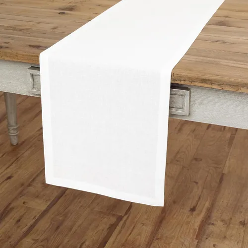 Miniatura 3 de Solino Home Camino de mesa de lino, 14 x 36 pulgadas, blanco, Fete, hecho a mano y lavable a máquina, tela natural, lino europeo, 100% lino puro