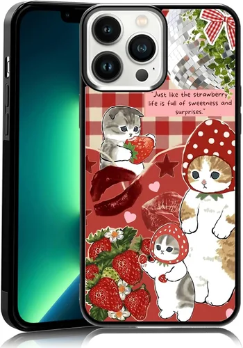 Miniatura 67 de Elegante funda de teléfono con diseño de gato Marie compatible con iPhone 11, funda de encaje dorado para iPhone, a prueba de golpes, rosa fucsia