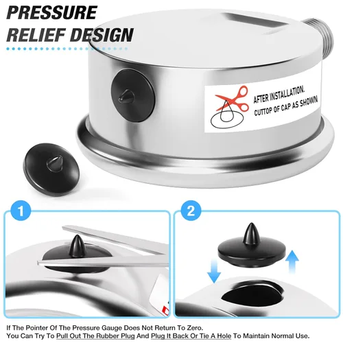Miniatura 6 de MEANLIN MEASURE Medidor de presión de acero inoxidable relleno de líquido de 0 ~ 100 psi con junta de acero inoxidable 316, esfera de cara NPT