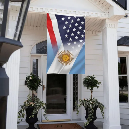 Miniatura 7 de Bandera de Argentina y Estados Unidos de 3 x 5 pies, color vivo y resistente a la decoloración UV, banderas de Argentina y Estados Unidos