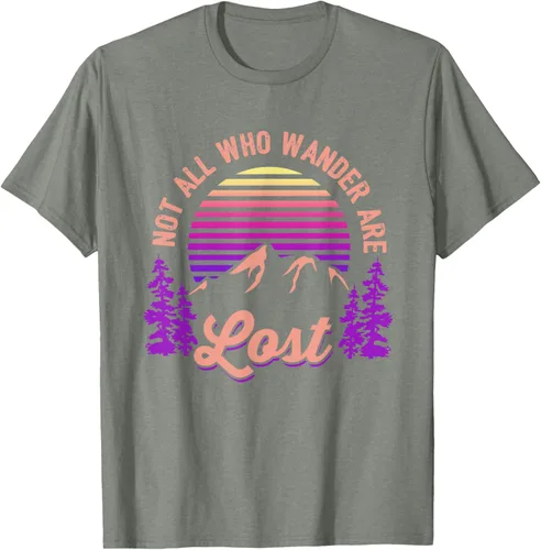 Miniatura 72 de Not All Who Wander Are Lost Vintage Mountains - Camiseta de senderismo, Negro, S
