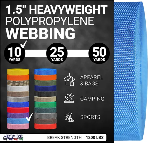 Miniatura 50 de Strapworks Heavyweight Polypropylene Webbing - Heavy Duty Poly Strapping for Outdoor DIY Gear Repair, 1.5 Inches