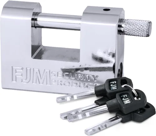FJM SPSA60-KA - Candado de alta seguridad estilo D, mejora del hogar, cerradura antirrobo para remolque, cerradura para bicicleta y cerradura para