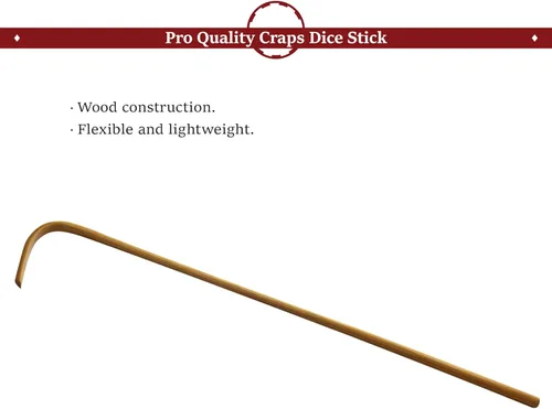 Miniatura 2 de CGS Craps Dice Stick – Madera Flexible de Ratán – 48 pulgadas de longitud para mesas de dados de tamaño casino – Equipo esencial de dados de calidad