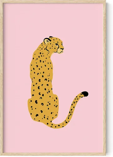 Miniatura 30 de Haus & Hues - Póster rosa con impresión de guepardo para decoración de pared de habitación, decoración artística para pared, sin marco, diseño