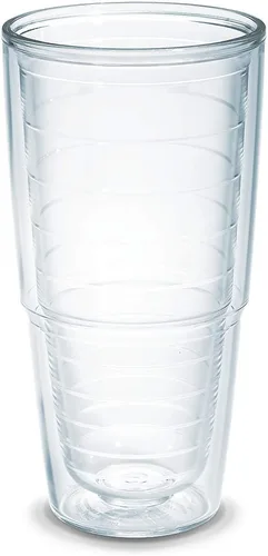 Tervis Clear & Colorful Tabletop Vaso con aislamiento térmico de doble pared, mantiene las bebidas frías y calientes, hecho en Estados Unidos, para