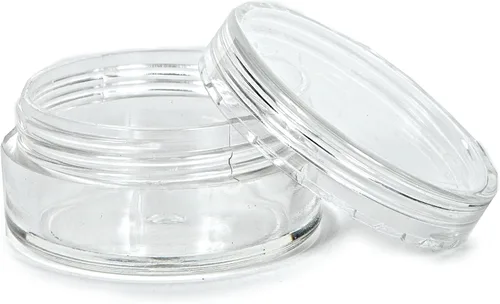 Miniatura 2 de 25 frascos de plástico transparentes Vivaplex, 0.35 onzas, contenedores cosméticos, con tapas