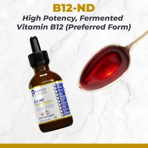Miniatura 2 de Premier Research Labs B12-ND - Líquido de vitamina B12, vitaminas B12, gotas B12, tintura B-12 con metilcobalamina, adenosilocobalamina