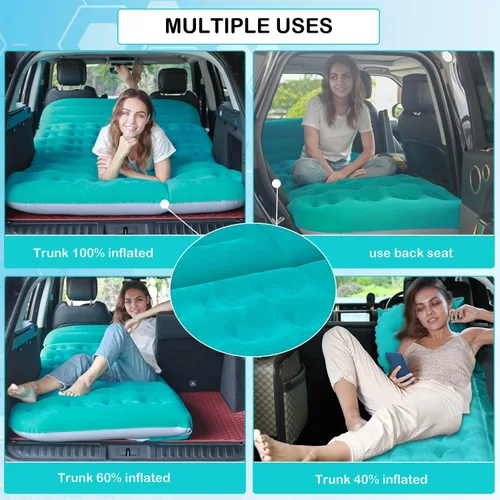Miniatura 4 de Colchón de aire SUV – Cama inflable gruesa de 6 pulgadas con bomba eléctrica, pedales de 2 pies y bolsa de transporte, colchón de asiento trasero