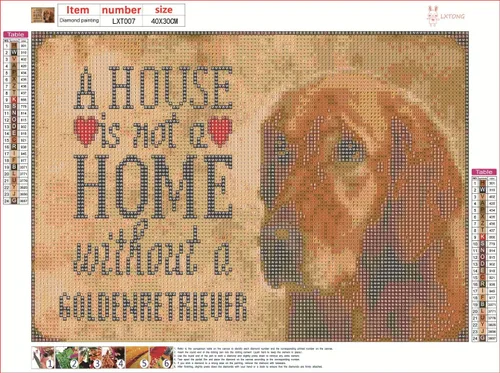 Miniatura 4 de LXTONG Kit de arte de diamantes de pintura para perros, taladro redondo completo 5D, arte de diamantes Golden Retriever, pintura por números