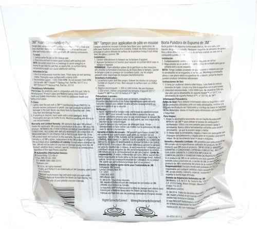 Miniatura 14 de 3M Almohadilla de compuesto de espuma, 05723, de un solo lado, respaldo plano, gancho y bucle, 8 pulg (203.2 mm), 2 almohadillas/bolsa