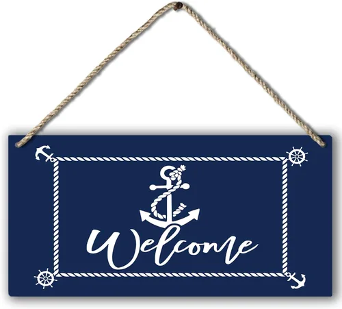 Miniatura 8 de Letrero de madera impreso para colgar en la pared, diseño rústico para casa de lago, decoración del hogar, verano, 12 x 6 pulgadas