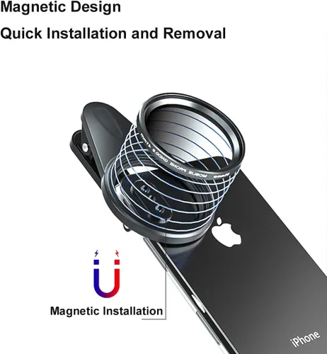 Miniatura 4 de Kase Kit de filtro CPL de lente magnética para teléfono celular de 1.614 in, incluye filtro polarizador circular, filtro ND1.2 graduado suave, clip