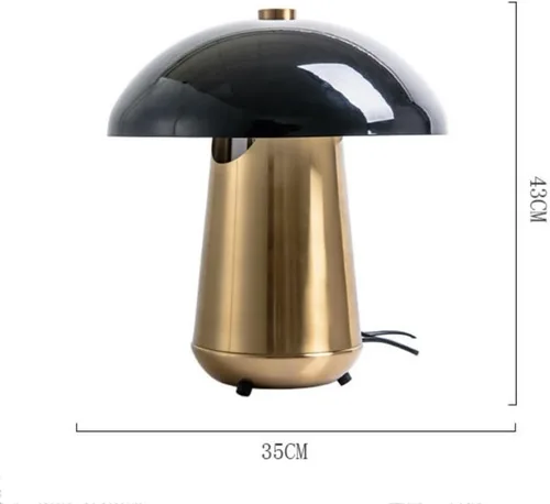 Classic Brass Desk Lamps for Home Office Desk lamp Gold Vintage reative Metal Mushroom Table lamp, Metal Base led Study lamp, Suitable for Living