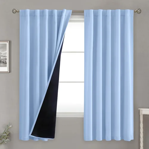 Miniatura 14 de BGment Cortinas 100% opacas beige de 63 pulgadas de largo con forro aislante térmico, bolsillo para varilla y lengüeta trasera de doble capa