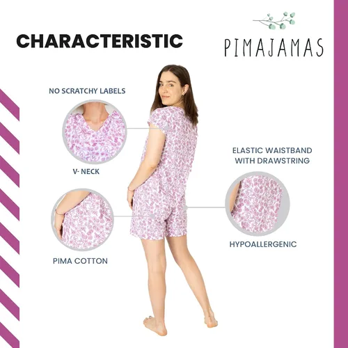 Miniatura 5 de Pimajamas Conjuntos de pijamas para mujer. Súper suave, fabricado con 100% algodón Pima peruano. Conjuntos de ropa de descanso para mujer, pijamas