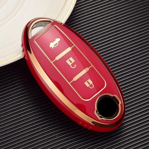 Funda de TPU para llave de coche, para Nissan Qashqai X-Trail T31 T32 Juke J10 J11 Tiida Altima Pathfinder Kicks para Infiniti Rojo