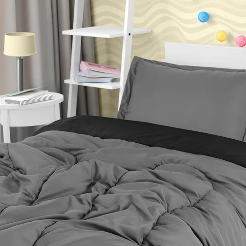 Miniatura 3 de Utopia Bedding - Juego de edredón reversible para todas las estaciones en negro y gris con 2 fundas de almohada, juego de ropa de cama de microfibra