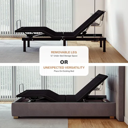 Miniatura 5 de MLILY EGOHOME - Base de cama ajustable individual XL con patas ajustables, base de cama eléctrica plegable de metal con control remoto inalámbrico