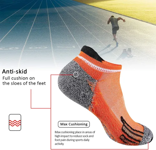 Miniatura 4 de JOYNÉE Mens Ankle Low Cut Athletic Tab Socks for Men Sport Comfort Cushion Sock 6 Pack