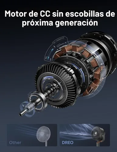 Miniatura 9 de Dreo Ventilador para dormitorio, ventilador de pie oscilante de 120°, ventilador de piso silencioso con motor de CC, ventilador de pedestal