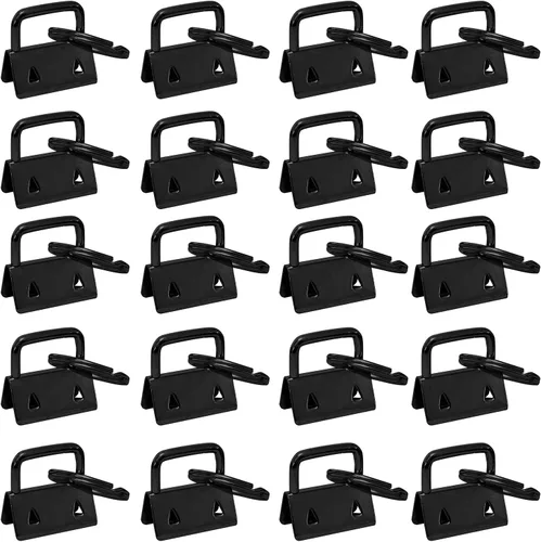 20 piezas de accesorios para llavero con llavero de 1 pulgada, color negro para hacer llaveros, llavero de pulsera