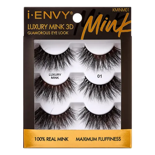 Miniatura 11 de i-ENVY - Pestañas postizas de lujo de la colección de visón, pestañas 100% de visón real, aspecto glamuroso, máxima esponjosidad, ángulo