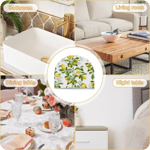Miniatura 8 de Servilletero acrílico de limón, servilleta de cóctel de plástico transparente para mesas de restaurante de cocina