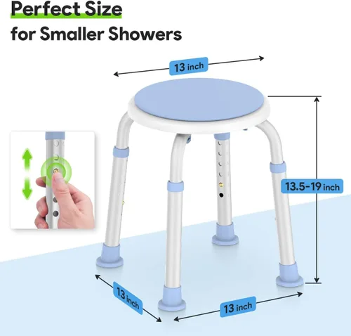 Miniatura 4 de Asiento giratorio de ducha Delog 360 - Asiento ajustable para tina y bañera pequeña - Capacidad de 300lb con puntas de goma antideslizantes