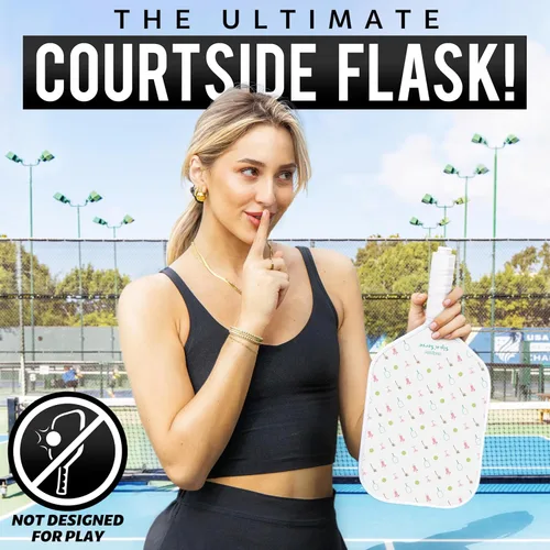 Miniatura 4 de GoSports Sip N' Serve Pickleball Paddle Flask (20 onzas) – Frasco de viaje con alcohol oculto – Divertido regalo de licor – Incluye embudo y boquilla