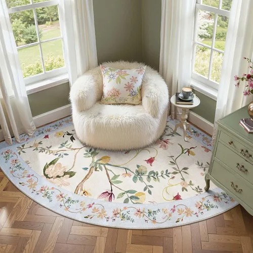 Miniatura 17 de Jinchan Alfombra Floral de Pasillo, 2x5, Alfombras Antideslizantes Lavables a Máquina, Alfombra Suave de Pelo Bajo para Pasillo, Resistente a