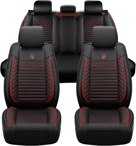 Miniatura 8 de Juego completo de fundas de asiento de automóvil compatibles con Suzuki Grand Vitara 2000-2013, piel sintética, respaldo alto, delantero y trasero